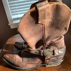 Harley Davidson brown leather harness boots